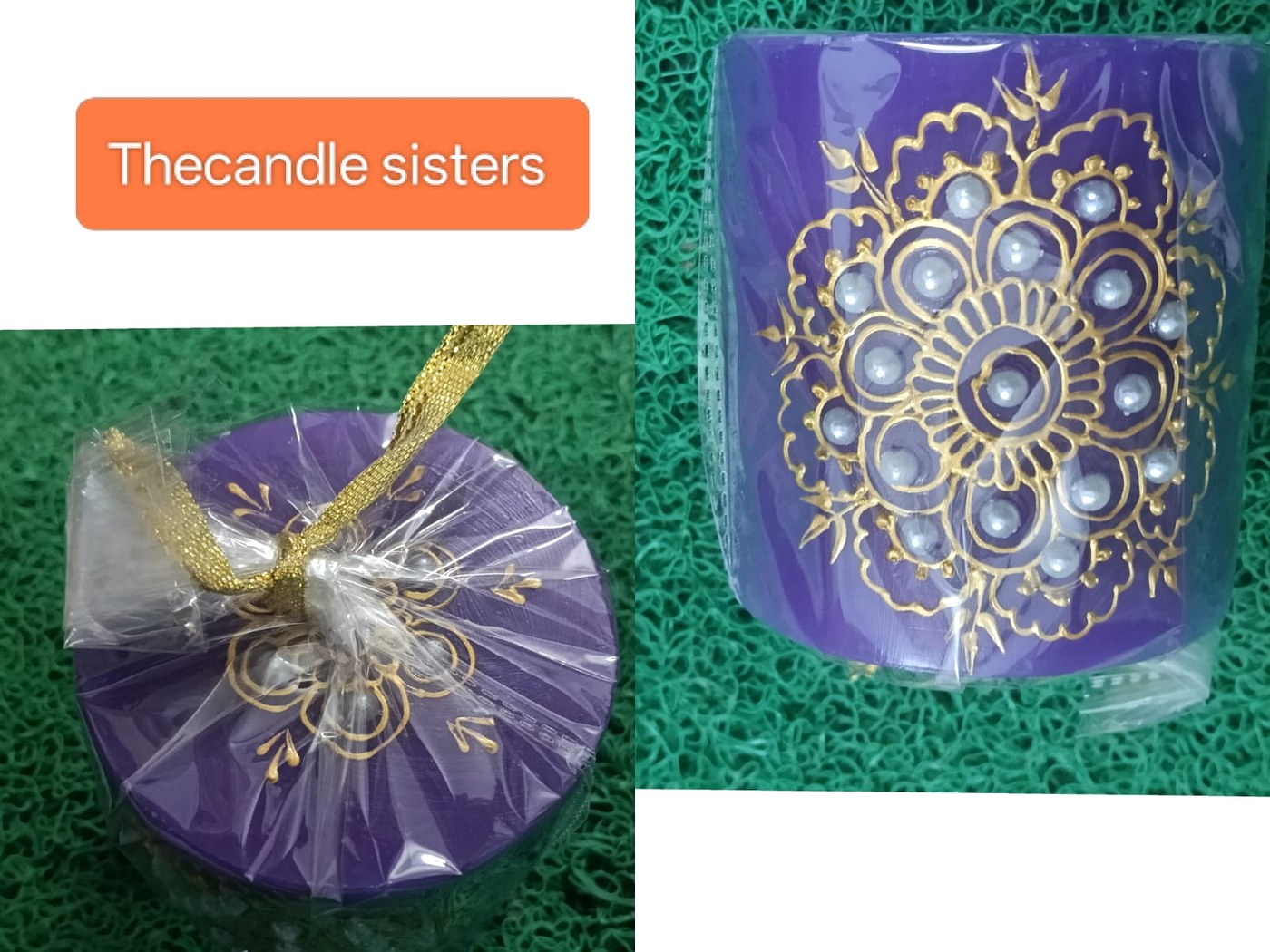 Royal Purple mandala candle
